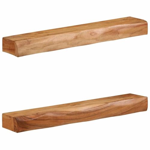 Youuihom Massivholz Akazie Wandregal 80x17x8 cm 2er Set Schmal Regal für Wand Stauraum Lösung in Wohnzimmer Büro Badezimmer Küche Dekoratives Design von Youuihom