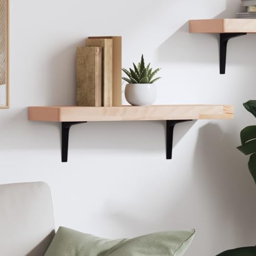 Youuihom Massivholz Wandregal Buche 60x20x4 cm Schmal Klein für Wandmontage, Multifunktionales Regal zur Aufbewahrung und Dekoration in Wohnzimmer Büro Arbeitszimmer von Youuihom