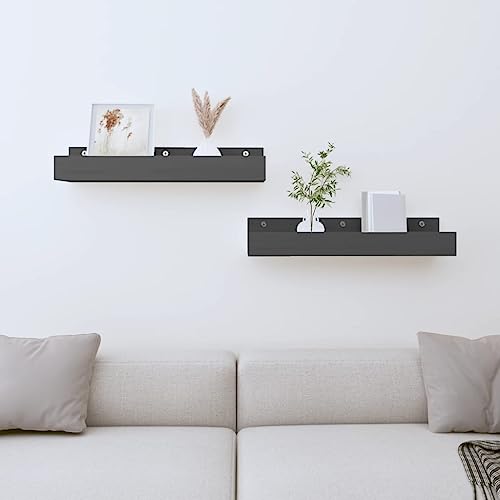 Youuihom Massivholz Wandregal Grau 2er Set 50x12x9 cm Bücherregal Deko Regal für Wand Rustikales Design Einfach zu Reinigen für Wohnzimmer Bad Küche Youuihom Massivholz Wandregal Grau 2er Set 50x12x9 cm Bücherregal Deko Regal für Wand Rustikales Design Einfach zu Reinigen für Wohnzimmer Bad Küche von Youuihom