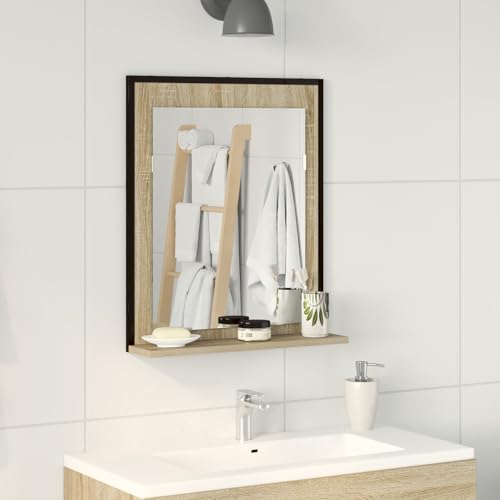 Youuihom Moderner Wandmontierter Waschtisch mit Spiegel und Regal in Sonoma Eiche 50x12x60 cm Holzwerkstoff Praktische Aufbewahrung und Stylisches Design für Badezimmer Youuihom Moderner Wandmontierter Waschtisch mit Spiegel und Regal in Sonoma Eiche 50x12x60 cm Holzwerkstoff Praktische Aufbewahrung und Stylisches Design für Badezimmer von Youuihom