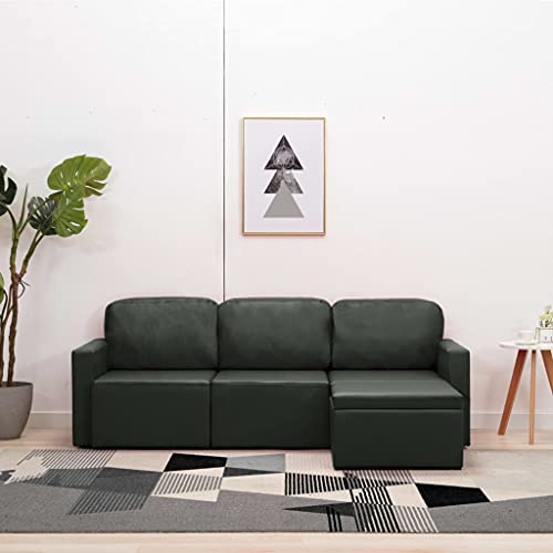 Youuihom Modulares 3-Sitzer Schlafsofa Grau Kunstleder Küchensofa Schlafsofa Sessel Wohnzimmer Kleine Sofa für Jugendzimmer Küchen Esszimmer Balkon Youuihom Modulares 3-Sitzer Schlafsofa Grau Kunstleder Küchensofa Schlafsofa Sessel Wohnzimmer Kleine Sofa für Jugendzimmer Küchen Esszimmer Balkon von Youuihom