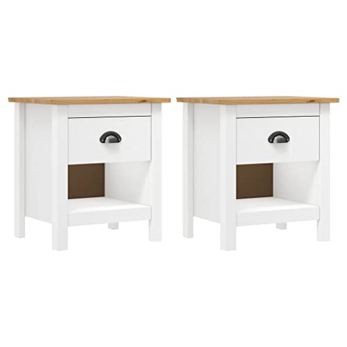 Youuihom Nachttisch 2er Set Massivholz Kiefer Weiß Natur 46x35x49.5 cm Mit Schublade Modernes Design für Schlafzimmer Youuihom Nachttisch 2er Set Massivholz Kiefer Weiß Natur 46x35x49.5 cm Mit Schublade Modernes Design für Schlafzimmer von Youuihom