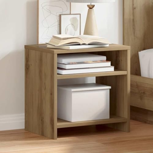 Youuihom Nachttisch Artisan-Eiche 40x30x40 cm Holzwerkstoff mit 2 Fächern Industrielles Design Langlebig & Stilvoll für Schlafzimmer Wohnzimmer und Büro von Youuihom