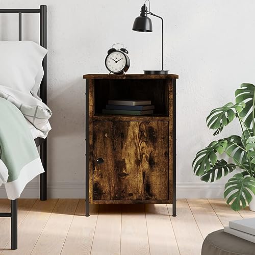 Youuihom Nachttisch Beistelltisch Schmal 40x42x60 cm Räuchereiche Holzwerkstoff Eisen Höhenverstellbar Elegantes Design für Schlafzimmer Youuihom Nachttisch Beistelltisch Schmal 40x42x60 cm Räuchereiche Holzwerkstoff Eisen Höhenverstellbar Elegantes Design für Schlafzimmer von Youuihom