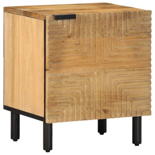 Youuihom Nachttisch Braun 40x33x46 cm Massivholz Mango mit Metallbeinen Moderner Beistelltisch für Schlafzimmer und Wohnzimmer Stauraum und Elegantes Design Youuihom Nachttisch Braun 40x33x46 cm Massivholz Mango mit Metallbeinen Moderner Beistelltisch für Schlafzimmer und Wohnzimmer Stauraum und Elegantes Design von Youuihom