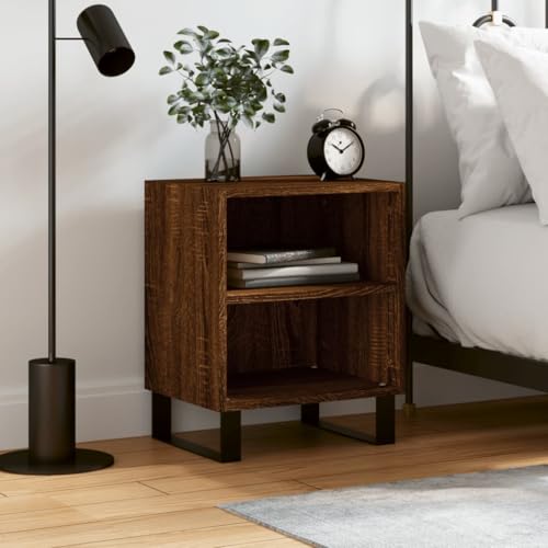 Youuihom Nachttisch Braun Eichen-Optik 40x30x50 cm aus Holzwerkstoff mit 2 Fächern Elegantes Design Stabile Konstruktion für Schlafzimmer Youuihom Nachttisch Braun Eichen-Optik 40x30x50 cm aus Holzwerkstoff mit 2 Fächern Elegantes Design Stabile Konstruktion für Schlafzimmer von Youuihom