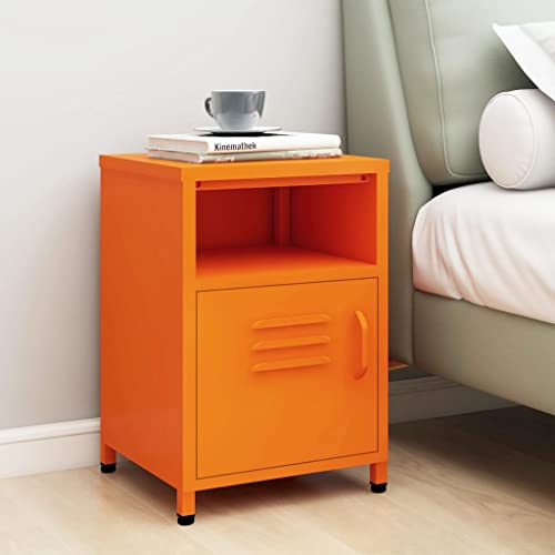 Youuihom Nachttisch Orange Stahl Schmal Klein 35x35x51 cm Modernes Design mit offenem Regal und Tür für Schlafzimmer – Robuster Stauraum Youuihom Nachttisch Orange Stahl Schmal Klein 35x35x51 cm Modernes Design mit offenem Regal und Tür für Schlafzimmer – Robuster Stauraum von Youuihom