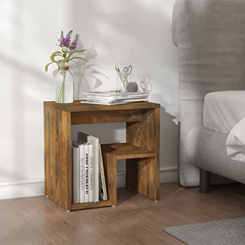 Youuihom Nachttisch Räuchereiche 40x30x40 cm Holzwerkstoff Beistellschrank Nachtschrank Sideboard Wohnzimmer Telefontisch für Balkon Wohnzimmer Bad Schlafzimmer von Youuihom
