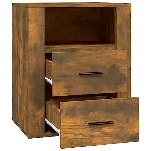 Youuihom Nachttisch Räuchereiche 50x36x60 cm aus Holzwerkstoff mit 2 Schubladen und Fach Elegantes Design Robuste Oberfläche Viel Stauraum für Schlafzimmer Wohnzimmer und Büro Youuihom Nachttisch Räuchereiche 50x36x60 cm aus Holzwerkstoff mit 2 Schubladen und Fach Elegantes Design Robuste Oberfläche Viel Stauraum für Schlafzimmer Wohnzimmer und Büro von Youuihom