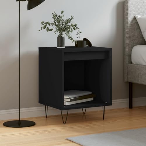 Youuihom Nachttisch Schwarz Holzwerkstoff mit Metallbeinen 40x35x50 cm Schmaler Beistelltisch mit Stauraum und Modernem Design für Schlafzimmer Youuihom Nachttisch Schwarz Holzwerkstoff mit Metallbeinen 40x35x50 cm Schmaler Beistelltisch mit Stauraum und Modernem Design für Schlafzimmer von Youuihom