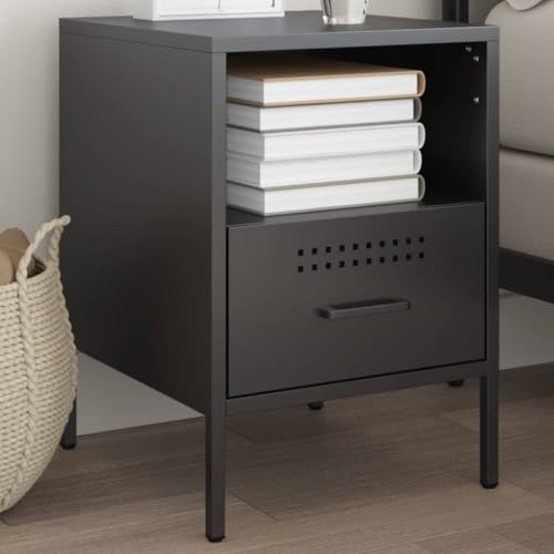 Youuihom Nachttisch Schwarz Industrie Design 36 x 39 x 50 5 cm Kaltgewalzter Stahl Moderner Beistelltisch mit Schublade und Ablage Stauraum für Schlafzimmer und Wohnzimmer Youuihom Nachttisch Schwarz Industrie Design 36 x 39 x 50 5 cm Kaltgewalzter Stahl Moderner Beistelltisch mit Schublade und Ablage Stauraum für Schlafzimmer und Wohnzimmer von Youuihom
