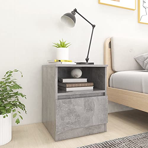 Youuihom Nachttisch Set 2 STK Betongrau 40x40x50 cm Moderner Nachttisch mit Schublade und Einlegeboden Stabiler Beistelltisch für Schlafzimmer und Wohnzimmer von Youuihom