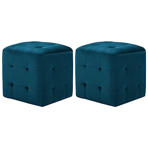 Youuihom Nachttisch Set 2 Stück Blau Samtstoff mit Holzrahmen 30x30x30 cm Modernes Design Multifunktional als Hocker für Schlafzimmer und Wohnzimmer Youuihom Nachttisch Set 2 Stück Blau Samtstoff mit Holzrahmen 30x30x30 cm Modernes Design Multifunktional als Hocker für Schlafzimmer und Wohnzimmer von Youuihom