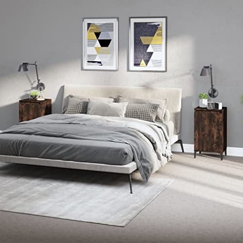 Youuihom Nachttisch Set 2 Stück Räuchereiche 40x35x70 cm Moderner Nachttisch mit Metallbeinen und Stauraum für Schlafzimmer Wohnzimmer und Büro Youuihom Nachttisch Set 2 Stück Räuchereiche 40x35x70 cm Moderner Nachttisch mit Metallbeinen und Stauraum für Schlafzimmer Wohnzimmer und Büro von Youuihom