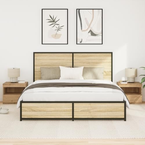 Youuihom Nachttisch Set aus Massiver Eiche mit 2 Schubladen und LED Beleuchtung 50x40x45 cm Modernes Design für Schlafzimmer Youuihom Nachttisch Set aus Massiver Eiche mit 2 Schubladen und LED Beleuchtung 50x40x45 cm Modernes Design für Schlafzimmer von Youuihom
