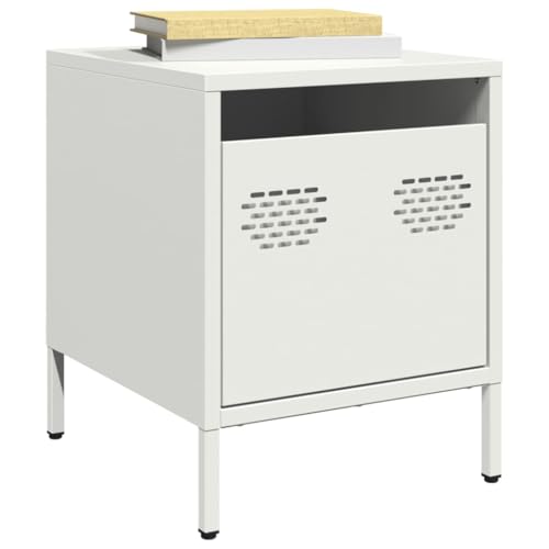 Youuihom Nachttisch Weiß aus Kaltgewalztem Stahl 35 x 39 x 43,5 cm Industrielles Design mit Schublade Robuster Beistelltisch für Schlafzimmer Wohnzimmer und Büro Youuihom Nachttisch Weiß aus Kaltgewalztem Stahl 35 x 39 x 43,5 cm Industrielles Design mit Schublade Robuster Beistelltisch für Schlafzimmer Wohnzimmer und Büro von Youuihom