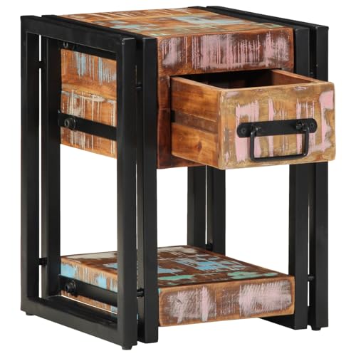 Youuihom Nachttisch aus Massivholz Altholz 30 x 30 x 40 cm Moderner Beistelltisch mit Schublade und Regal Rustikales Design für Schlafzimmer und Wohnzimmer Youuihom Nachttisch aus Massivholz Altholz 30 x 30 x 40 cm Moderner Beistelltisch mit Schublade und Regal Rustikales Design für Schlafzimmer und Wohnzimmer von Youuihom