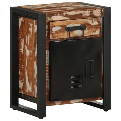 Youuihom Nachttisch aus Massivholz Mehrfarbig 40x30x50 cm Schmaler Beistelltisch mit Stauraum Eisenbeine Vintage Design für Schlafzimmer Youuihom Nachttisch aus Massivholz Mehrfarbig 40x30x50 cm Schmaler Beistelltisch mit Stauraum Eisenbeine Vintage Design für Schlafzimmer von Youuihom