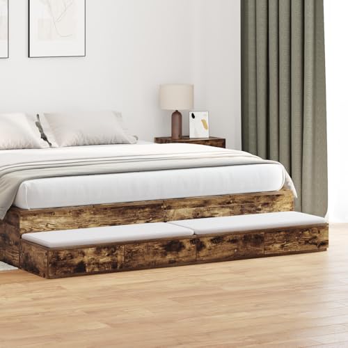 Youuihom Nachttisch aus massiver Eiche mit 4 Schubladen Modernes Design Geräuchertes Finish Schlank und Stilvoll für Schlafzimmer und Wohnbereich Youuihom Nachttisch aus massiver Eiche mit 4 Schubladen Modernes Design Geräuchertes Finish Schlank und Stilvoll für Schlafzimmer und Wohnbereich von Youuihom