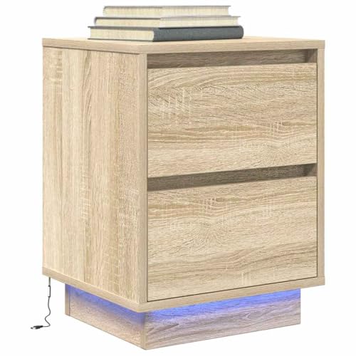 Youuihom Nachttisch mit RGB LED Beleuchtung 2 Schubladen Sonoma-Eiche 38x34x50 cm Schlafzimmer Beistelltisch Nachtschrank Youuihom Nachttisch mit RGB LED Beleuchtung 2 Schubladen Sonoma-Eiche 38x34x50 cm Schlafzimmer Beistelltisch Nachtschrank von Youuihom