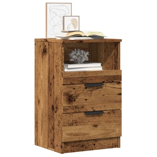 Youuihom Nachttische 2 STK. Altholz-Optik 40x36x65 cm Holzwerkstoff Nachtschränkchen Bedside Tables Sideboard Wohnzimmer Night Stand for Bedroom für Bad Balkon Schlafzimmer Wohnzimmer von Youuihom
