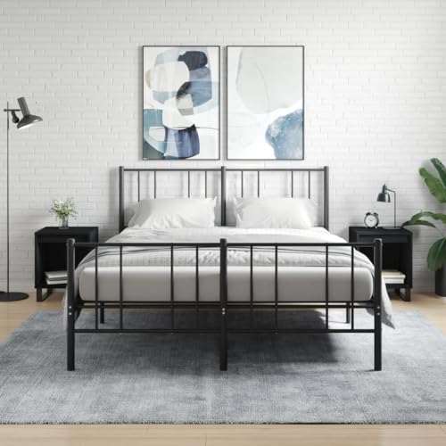 Youuihom Nachttische Schwarz 2er Set Schmal 40x35x50 cm Holzwerkstoff Metallbeine Beistelltisch für Schlafzimmer Youuihom Nachttische Schwarz 2er Set Schmal 40x35x50 cm Holzwerkstoff Metallbeine Beistelltisch für Schlafzimmer von Youuihom