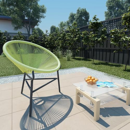 Youuihom Outdoor-Rasenstuhl Pool-Stühle Terrassenstuhl Garten-Acapulco-Stuhl Poly-Rattan Grün Geeignet für Rasen, Strand,Sonnenzimmer, Rasenflächen von Youuihom