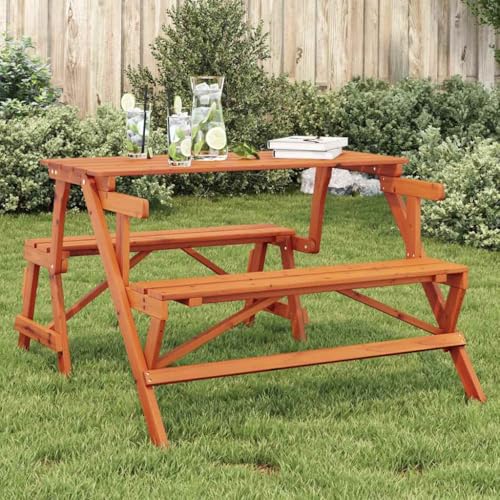 Youuihom Picknicktisch mit Bänken 2 in 1 aus massivem Tannenholz 110 x 133 x 72 cm Wetterbeständiger Campingtisch und Gartenbank für Terrasse Balkon und Garten Youuihom Picknicktisch mit Bänken 2 in 1 aus massivem Tannenholz 110 x 133 x 72 cm Wetterbeständiger Campingtisch und Gartenbank für Terrasse Balkon und Garten von Youuihom