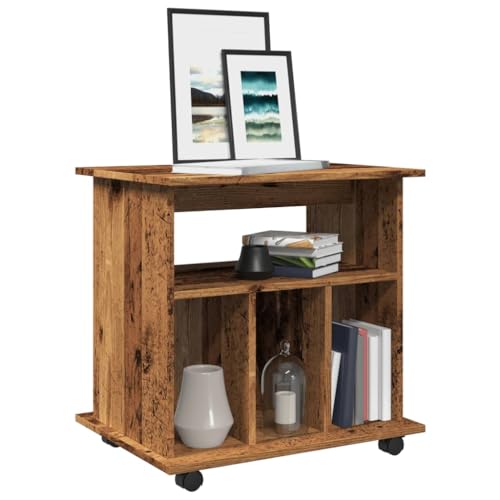 Youuihom Rollcontainer Altholz-Optik Mobil Schrank Organizer 60x45x60cm Holzwerkstoff Mit Rollen Für Haushalt Büro Garten von Youuihom
