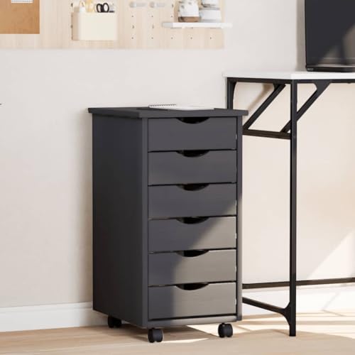Youuihom Rollschrank mit 6 Schubladen Massivholz Kiefer Grau Organizer Aufbewahrungsschrank mit Rollen für Büro Wohnzimmer Küche 34 x 39 x 65,5 cm Youuihom Rollschrank mit 6 Schubladen Massivholz Kiefer Grau Organizer Aufbewahrungsschrank mit Rollen für Büro Wohnzimmer Küche 34 x 39 x 65,5 cm von Youuihom