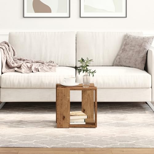 Youuihom Rustikaler Couchtisch aus Massivem Recyceltem Holz Quadrat Beistelltisch 32x32x30 cm Braun für Wohnzimmer Schlafzimmer Dekoration Youuihom Rustikaler Couchtisch aus Massivem Recyceltem Holz Quadrat Beistelltisch 32x32x30 cm Braun für Wohnzimmer Schlafzimmer Dekoration von Youuihom