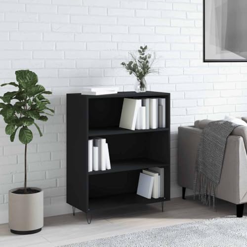 Youuihom Schmal Bücherregal Schwarz Holzwerkstoff Metall 90 cm Hoch mit 3 Fächern Modernes Design für Wohnzimmer Büro Deko Youuihom Schmal Bücherregal Schwarz Holzwerkstoff Metall 90 cm Hoch mit 3 Fächern Modernes Design für Wohnzimmer Büro Deko von Youuihom
