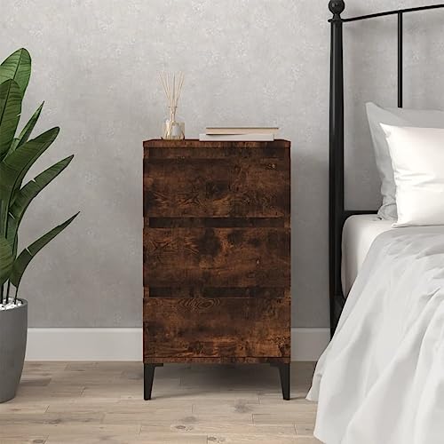 Youuihom Schmaler Nachttisch Kleiner Beistelltisch Räuchereiche Holzwerkstoff 40x35x70 cm mit 3 Schubladen Metallfüßen Industrie-Design für Schlafzimmer Wohnzimmer Büro Youuihom Schmaler Nachttisch Kleiner Beistelltisch Räuchereiche Holzwerkstoff 40x35x70 cm mit 3 Schubladen Metallfüßen Industrie-Design für Schlafzimmer Wohnzimmer Büro von Youuihom