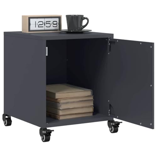 Youuihom Schmaler Nachttisch Set 2 STK. Anthrazit 36x39x43,5 cm aus Kaltgewalztem Stahl Modernes Design mit Rollen und Griff für Schlafzimmer Youuihom Schmaler Nachttisch Set 2 STK. Anthrazit 36x39x43,5 cm aus Kaltgewalztem Stahl Modernes Design mit Rollen und Griff für Schlafzimmer von Youuihom