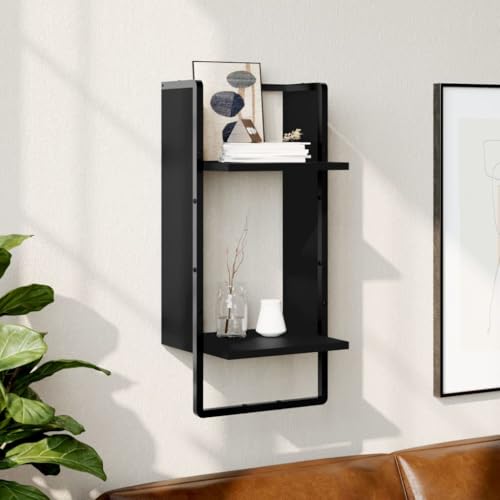 Youuihom Schwarzes Wandregal mit Metallstange 30x25x65 cm Robuster Schweberegal aus Holzwerkstoff für Dekoration Aufbewahrung in Wohnzimmer Küche Bad Youuihom Schwarzes Wandregal mit Metallstange 30x25x65 cm Robuster Schweberegal aus Holzwerkstoff für Dekoration Aufbewahrung in Wohnzimmer Küche Bad von Youuihom