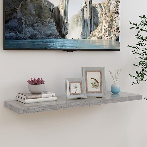 Youuihom Schweberegal Betongrau 90x23,5x3,8 cm MDF Wandregal mit Unsichtbarem Montagesystem für Wohnzimmer Bad Küche Deko Bücherregal Youuihom Schweberegal Betongrau 90x23,5x3,8 cm MDF Wandregal mit Unsichtbarem Montagesystem für Wohnzimmer Bad Küche Deko Bücherregal von Youuihom