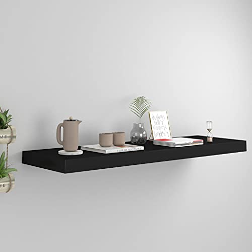 Youuihom Schweberegal Schwarz 80x23,5x3,8 cm aus MDF und Metall Modernes Design für Wanddeko Bücherregal Wandregal Youuihom Schweberegal Schwarz 80x23,5x3,8 cm aus MDF und Metall Modernes Design für Wanddeko Bücherregal Wandregal von Youuihom