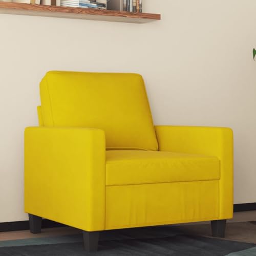 Youuihom Sessel Gelb 60 cm Samt Kleines Sofa Schlafsofa Kleine Sofa Cauchsofa für Küchen Esszimmer Balkon Wohnzimmer von Youuihom
