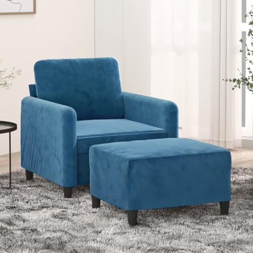 Youuihom Sessel mit Hocker Blau 60 cm Samt Sofa Wohnzimmer Schlafcouch Loungesessel Outdoor Balkon Sofa für Küchen Jugendzimmer Wohnzimmer Balkon Youuihom Sessel mit Hocker Blau 60 cm Samt Sofa Wohnzimmer Schlafcouch Loungesessel Outdoor Balkon Sofa für Küchen Jugendzimmer Wohnzimmer Balkon von Youuihom