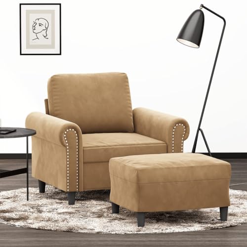 Youuihom Sessel mit Hocker Braun 60 cm Samt Einzelsofa Schlafcouch Outdoor Couch Big Sofa für Wohnzimmer Balkon Küchen Esszimmer Youuihom Sessel mit Hocker Braun 60 cm Samt Einzelsofa Schlafcouch Outdoor Couch Big Sofa für Wohnzimmer Balkon Küchen Esszimmer von Youuihom