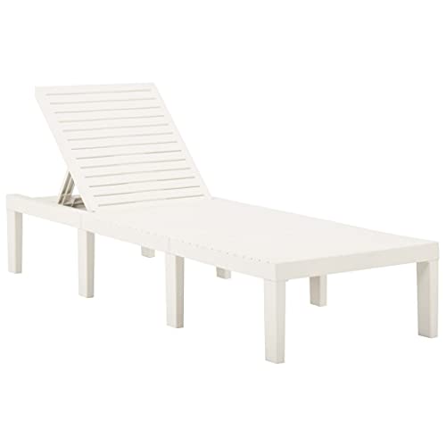 Youuihom Strand-Loungesessel Garten-Liegestühle Layout Stuhl Sonnenliege Kunststoff Weiß Geeignet für Strand, Camping, Pool, Terrasse, Rasen von Youuihom