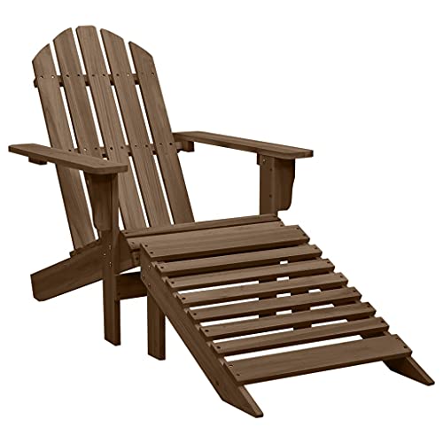 Youuihom Stühle für draußen Liegestuhl Garten-Freizeitstuhl Gartensessel mit Fußstütze Holz Braun Geeignet für Rasen, Strand, Swimmingpool, Garten, Rasenflächen von Youuihom