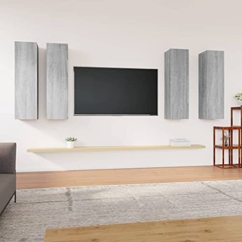 Youuihom TV Hängeschrank 4 Stück Grau Sonoma Holzwerkstoff Modernes Design 30,5 x 30 x 110 cm für Wohnzimmer Korridor und Schlafzimmer Youuihom TV Hängeschrank 4 Stück Grau Sonoma Holzwerkstoff Modernes Design 30,5 x 30 x 110 cm für Wohnzimmer Korridor und Schlafzimmer von Youuihom