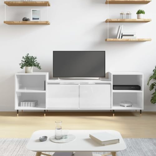 Youuihom TV Lowboard Hochglanz Weiß 160x35x55 cm aus Holzwerkstoff mit 6 Fächern, robuster Oberplatte und praktischen Türen Modernes Design für Wohnzimmer Flur und Schlafzimmer Youuihom TV Lowboard Hochglanz Weiß 160x35x55 cm aus Holzwerkstoff mit 6 Fächern, robuster Oberplatte und praktischen Türen Modernes Design für Wohnzimmer Flur und Schlafzimmer von Youuihom