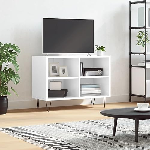Youuihom TV Lowboard Hochglanz Weiß 69,5x30x50 cm aus Holzwerkstoff und Eisenbeinen Modernes Fernsehtisch mit 4 Fächern Stauraum Robust und platzsparend for Living Room Bedroom and Corridor Youuihom TV Lowboard Hochglanz Weiß 69,5x30x50 cm aus Holzwerkstoff und Eisenbeinen Modernes Fernsehtisch mit 4 Fächern Stauraum Robust und platzsparend for Living Room Bedroom and Corridor von Youuihom