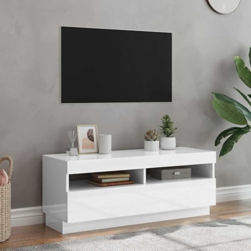 Youuihom TV Lowboard LED Hochglanz-Weiß 100x35x40 cm Modernes TV Sideboard mit RGB Beleuchtung Robuster Fernsehschrank für Wohnzimmer Schlafzimmer Büro Youuihom TV Lowboard LED Hochglanz-Weiß 100x35x40 cm Modernes TV Sideboard mit RGB Beleuchtung Robuster Fernsehschrank für Wohnzimmer Schlafzimmer Büro von Youuihom