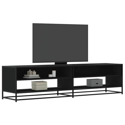 Youuihom TV Lowboard Schwarz 180 x 40 x 46 cm aus Holzwerkstoff und Metallgestell Modernes Sideboard mit 4 Fächern und reichlich Stauraum Robust und pflegeleicht für Wohnzimmer Schlafzimmer Büro Youuihom TV Lowboard Schwarz 180 x 40 x 46 cm aus Holzwerkstoff und Metallgestell Modernes Sideboard mit 4 Fächern und reichlich Stauraum Robust und pflegeleicht für Wohnzimmer Schlafzimmer Büro von Youuihom