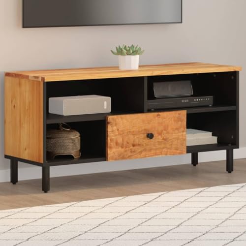 Youuihom TV-Schrank 100x33x46 cm Massivholz Akazie Modernes Lowboard mit Eisenbeinen Großer Stauraum für Wohnzimmer Fernsehtisch Fernsehschrank Youuihom TV-Schrank 100x33x46 cm Massivholz Akazie Modernes Lowboard mit Eisenbeinen Großer Stauraum für Wohnzimmer Fernsehtisch Fernsehschrank von Youuihom