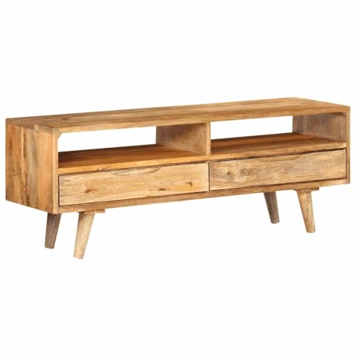 Youuihom TV-Schrank 110x30x41 cm Massivholz Mango Fernseher Ständer Tv Ständer Wohnzimmer Möbel Sideboard Tv Lowboard für Inneres Schlafzimmer Wohnstube Flur von Youuihom