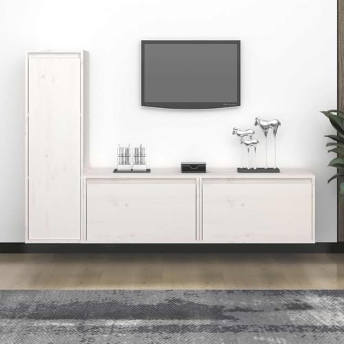 Youuihom TV-Schrank 3er Set Weiß Kiefer Massivholz Hängeschrank Lowboard 60x30x35 & 30x30x100 cm Modernes Wandboard Langlebig und platzsparend für Wohnzimmer Flur Youuihom TV-Schrank 3er Set Weiß Kiefer Massivholz Hängeschrank Lowboard 60x30x35 & 30x30x100 cm Modernes Wandboard Langlebig und platzsparend für Wohnzimmer Flur von Youuihom